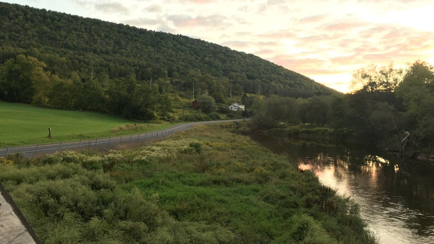 road alongside a river