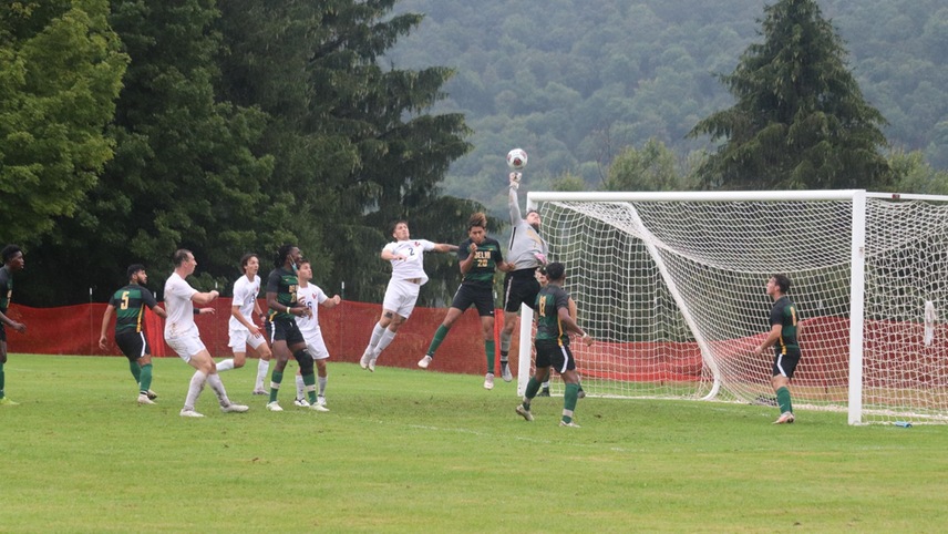soccer goalie deflecting ball away
